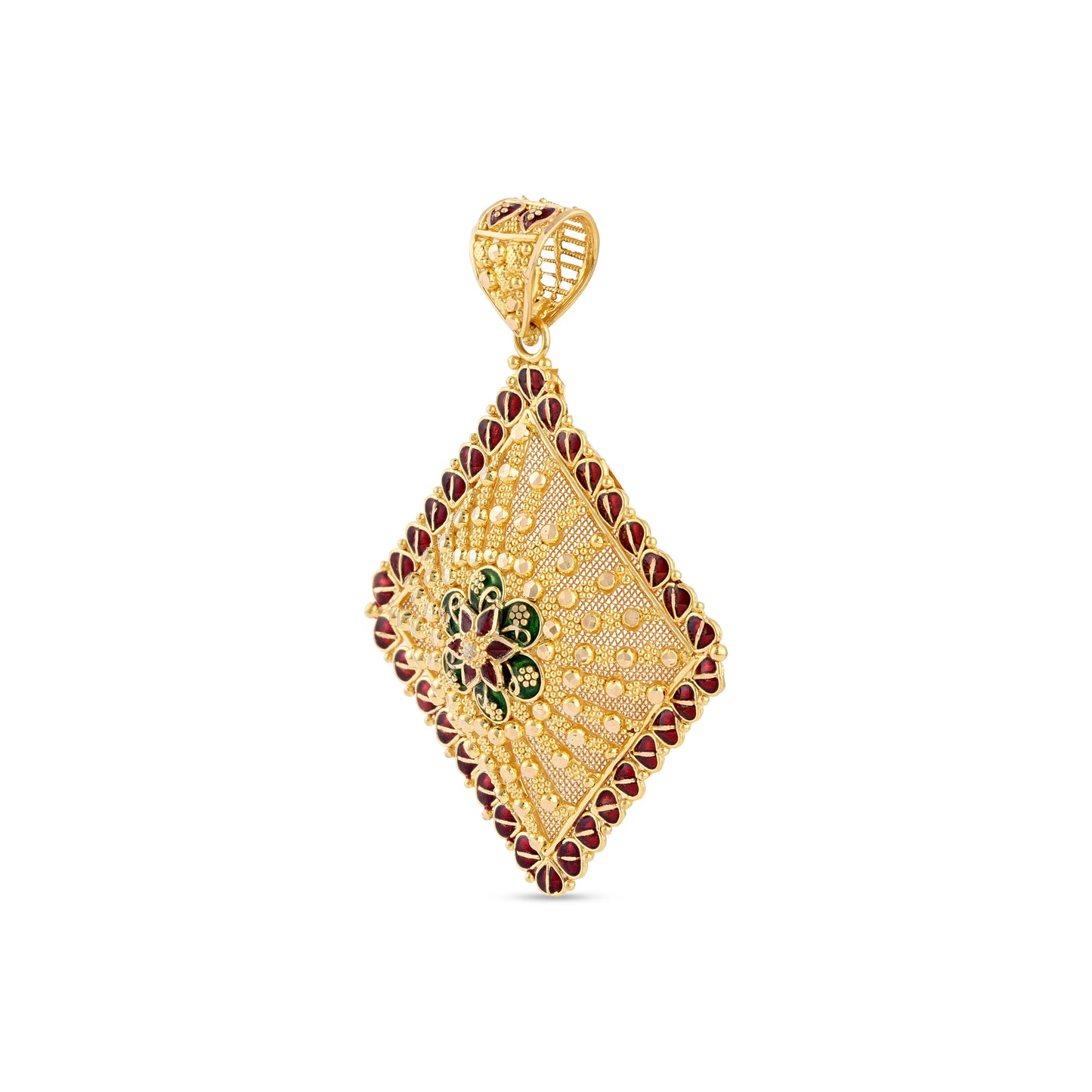 21K Red & Green Gold Pendant