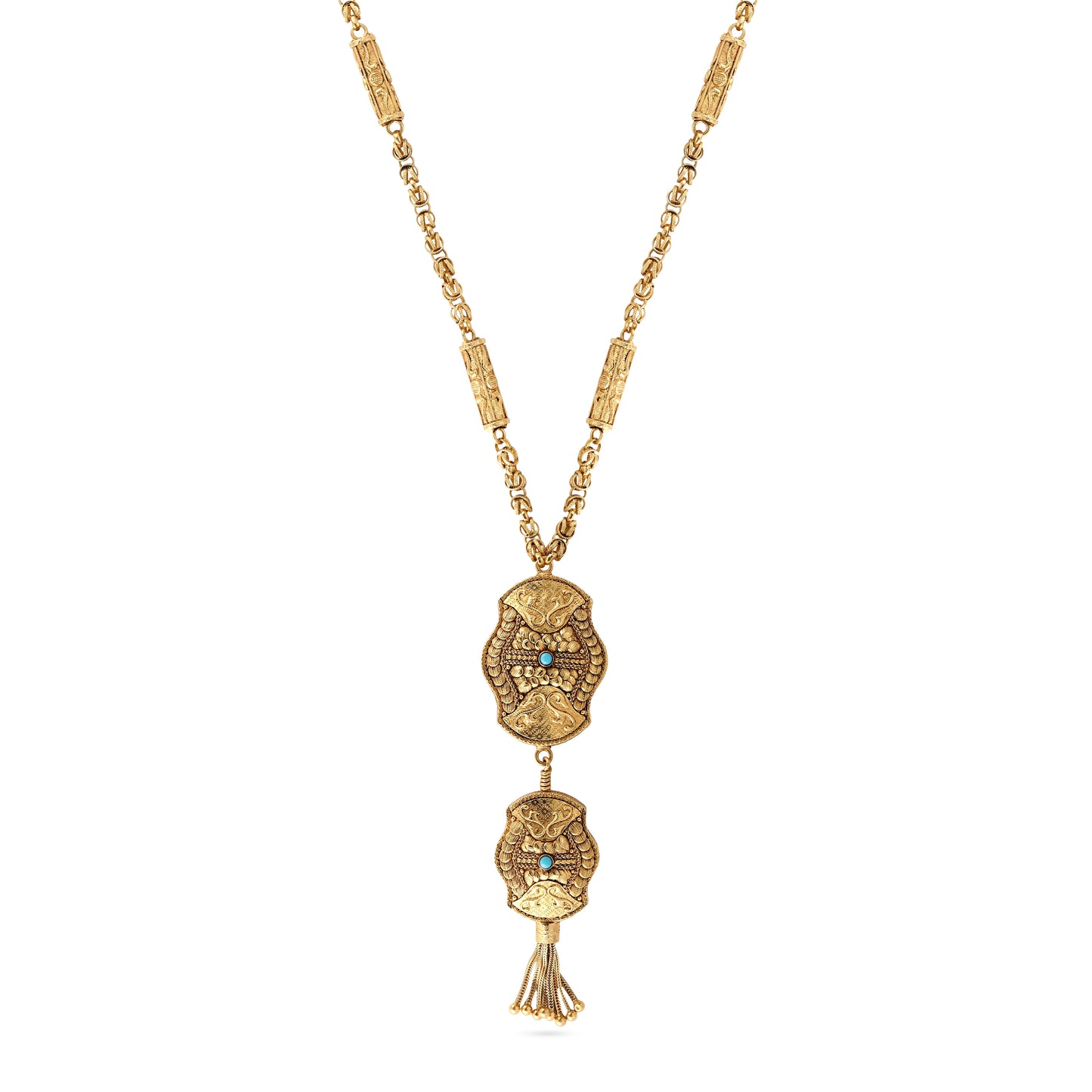 21K Firoza Stone Gold Chain