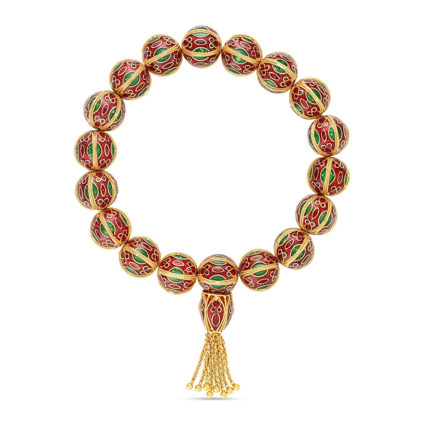 21K Red & Green Mina Gold Bracelet