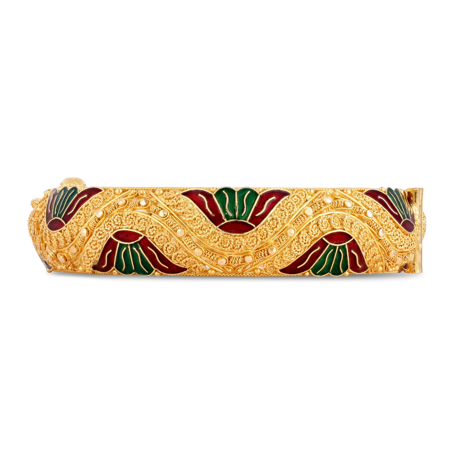 21K Red & Green Mina Gold Bangle