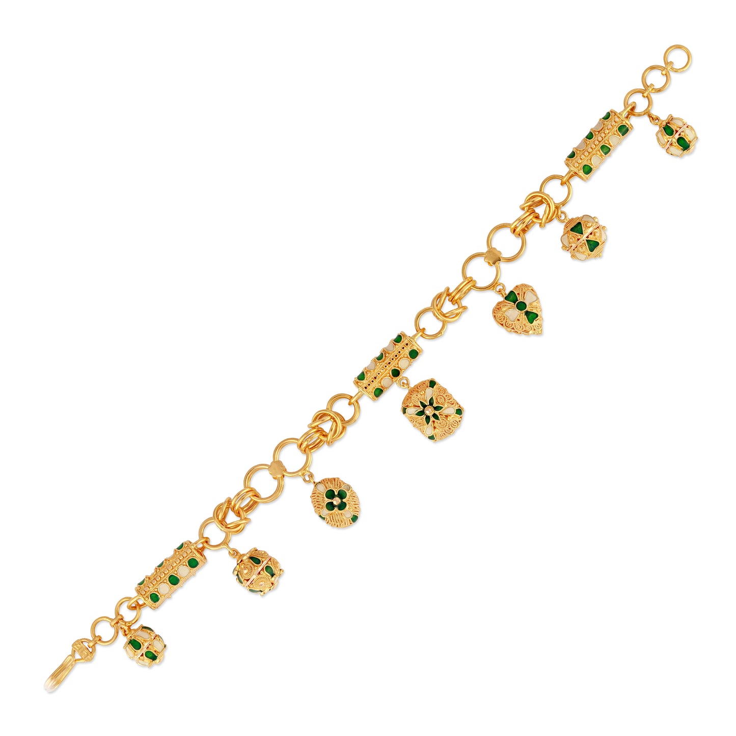 21K Green & Ivory Mina Gold Bracelet