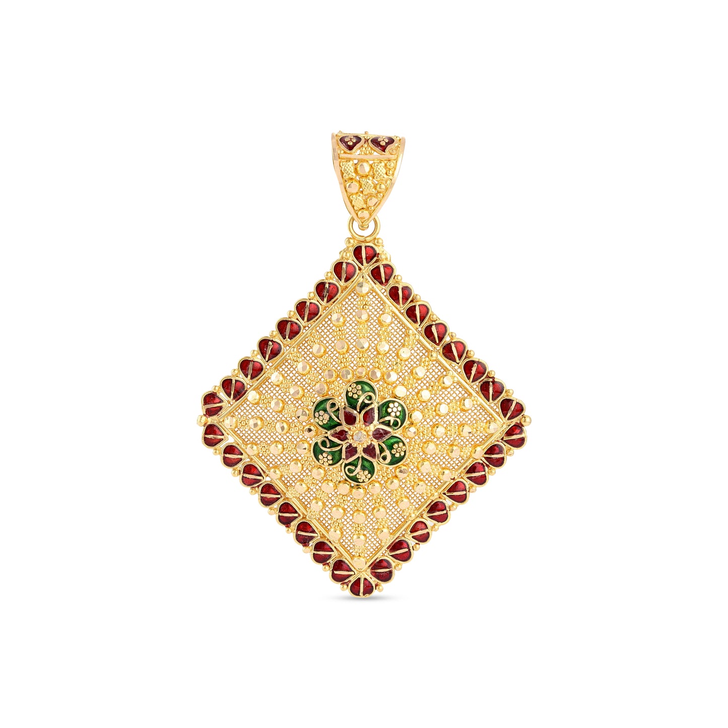 21K Red & Green Gold Pendant