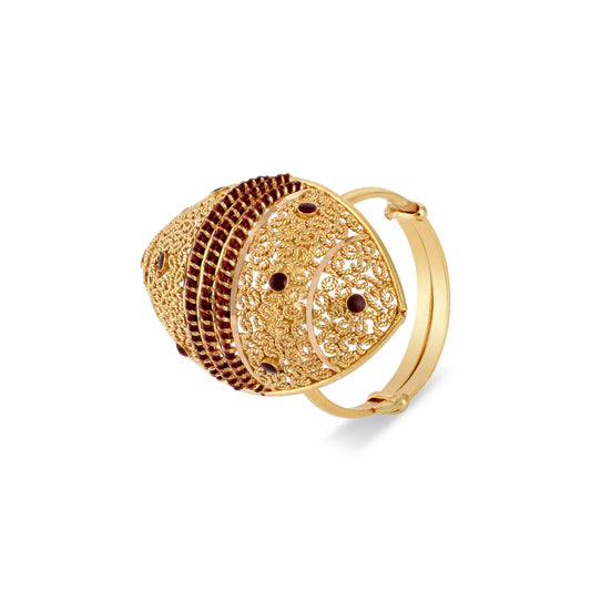 21K Red Mina Gold Ring