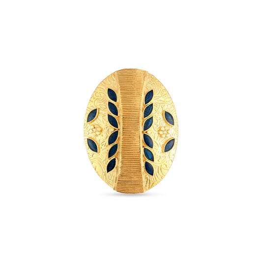 21K Blue Mina Gold Ring