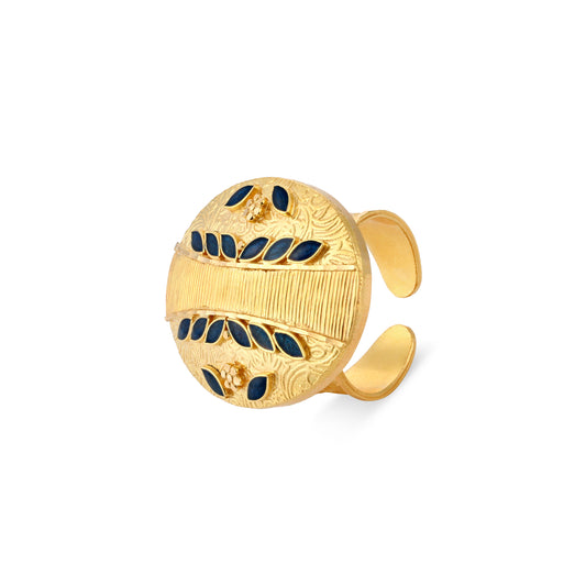 21K Blue Mina Gold Ring
