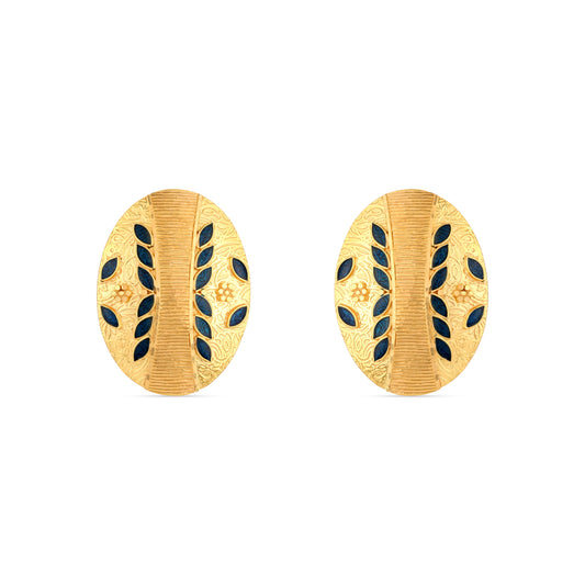 21K Blue Mina Gold Earrings