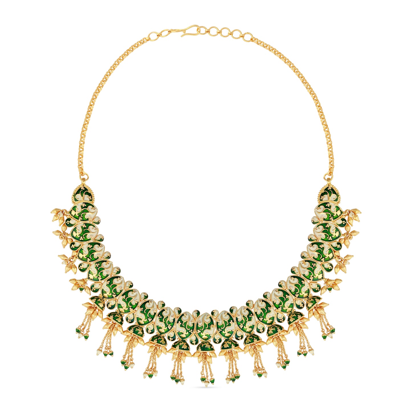 21K Green & Ivory Mina Gold Necklace