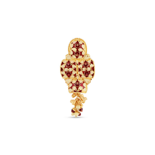 21K Red & Ivory Mina Gold Ring