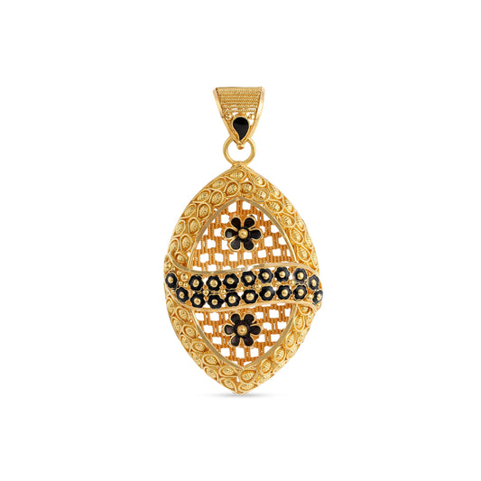 21K Black Mina Gold Pendant