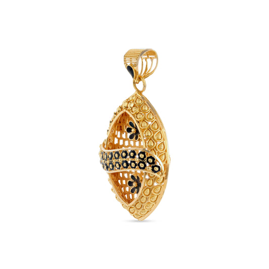 21K Black Mina Gold Pendant