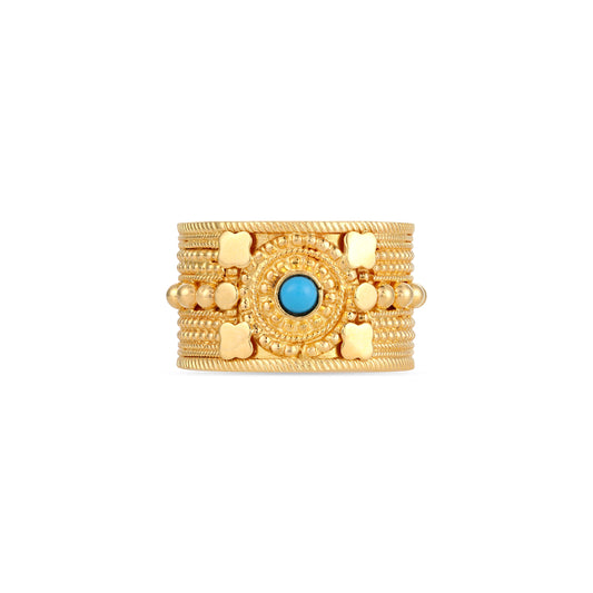 21K Firoza Stone Gold Ring