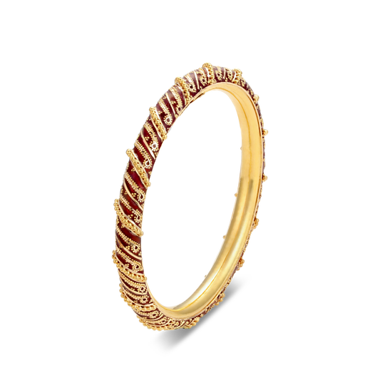 21K Red Mina Gold Bangle
