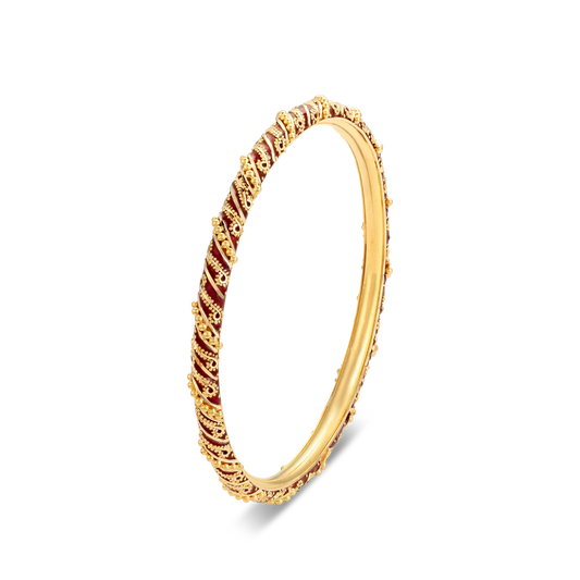 21K Red Mina Gold Bangle