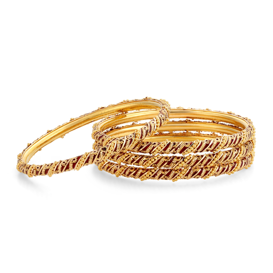 21K Red Mina Gold Bangle