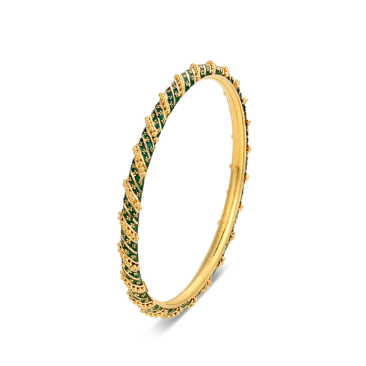 21K Green Mina Gold 5mm Bangle