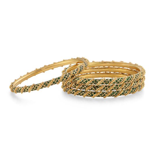21K Green Mina Gold 5mm Bangle