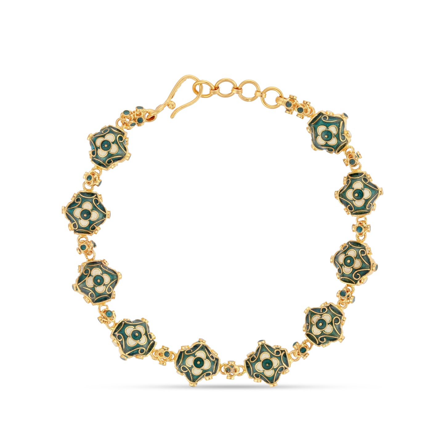 21K Green & Ivory Mina Gold Bracelet