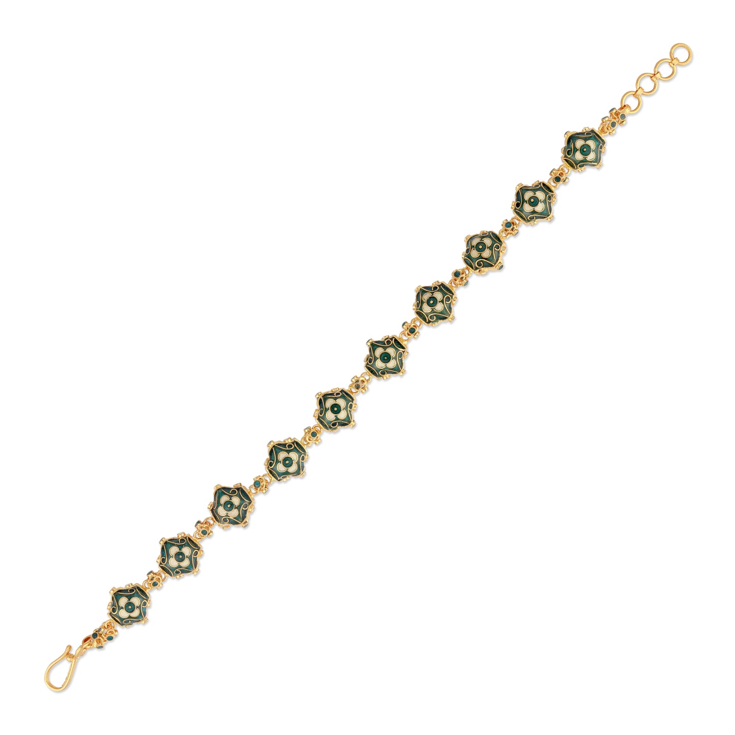 21K Green & Ivory Mina Gold Bracelet