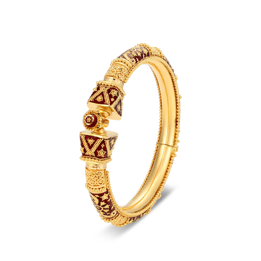 21K Red Mina Gold Openable Bangle