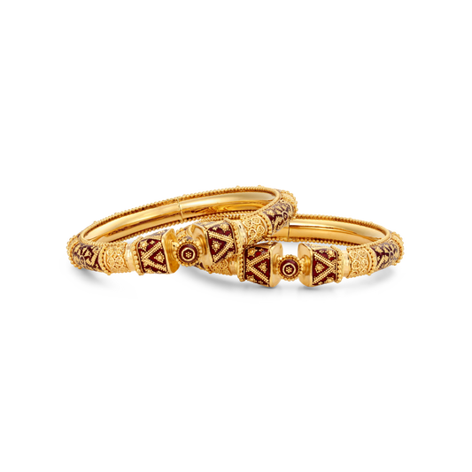 21K Red Mina Gold Openable Bangle