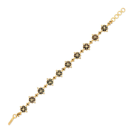 21K Black & Ivory Mina Gold Bracelet