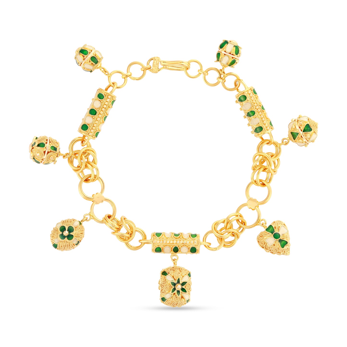 21K Green & Ivory Mina Gold Bracelet