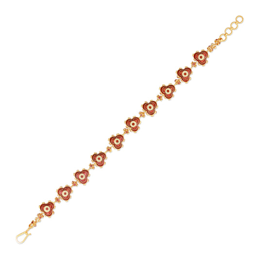 21K Coral Pink Mina Gold Bracelet