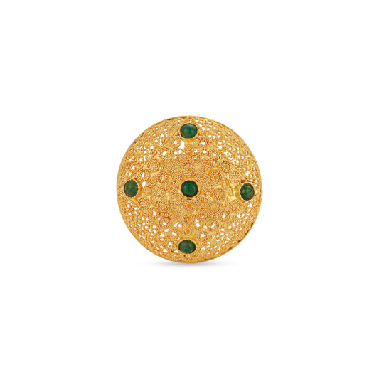 21K Green Stone Ring