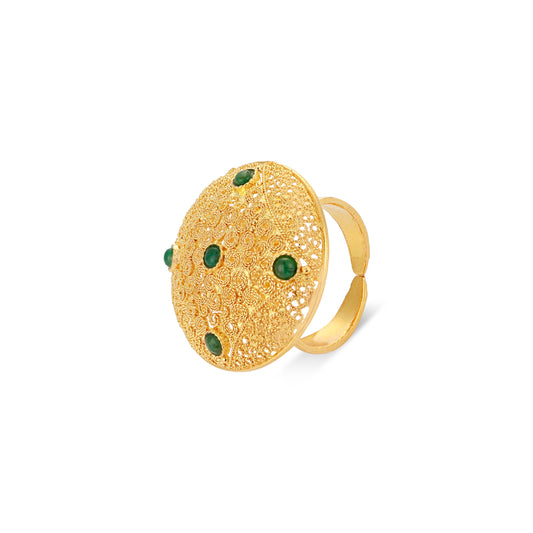 21K Green Stone Ring