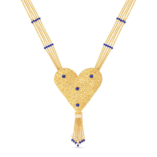 21K Blue Stone Gold Necklace
