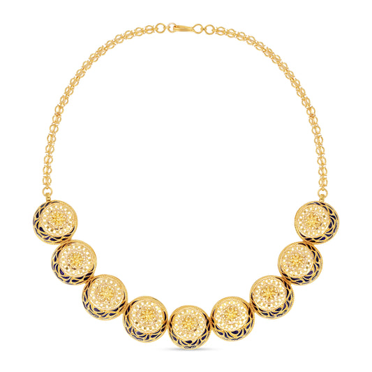 21K Blue Mina Gold Necklace