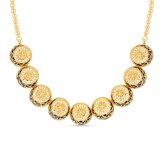 21K Blue Mina Gold Necklace
