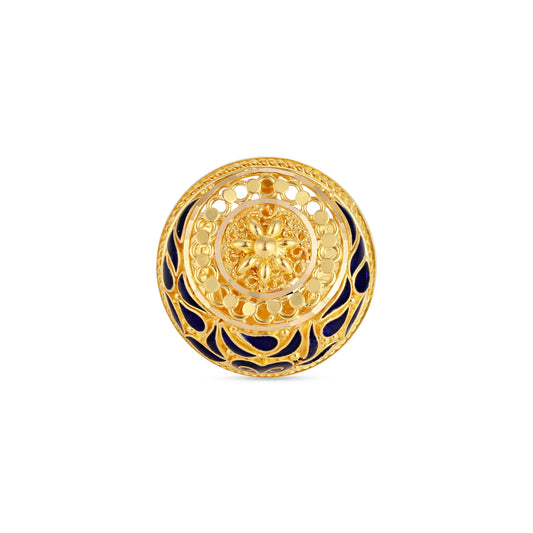 21K Blue Mina Gold Ring