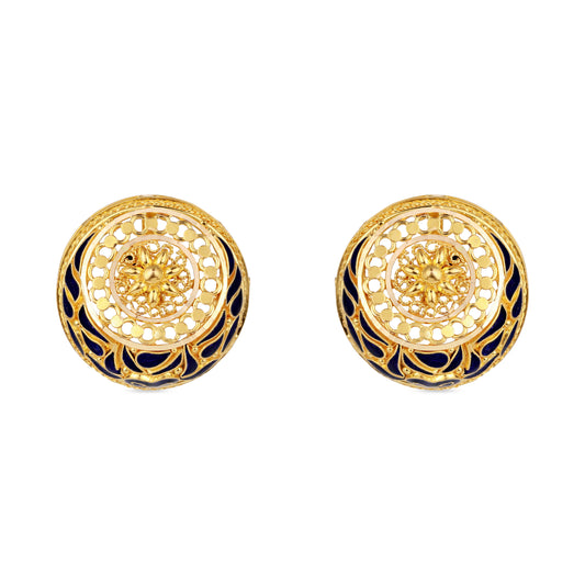 21K Blue Mina Gold Earrings